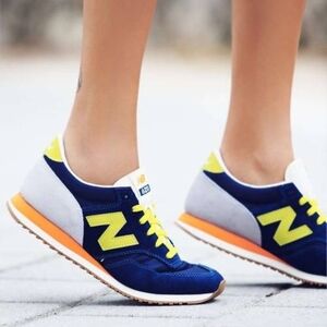 New Balance Women's Blue/Yellow Retro Athletic Normcore Casual Sneakers 5.5